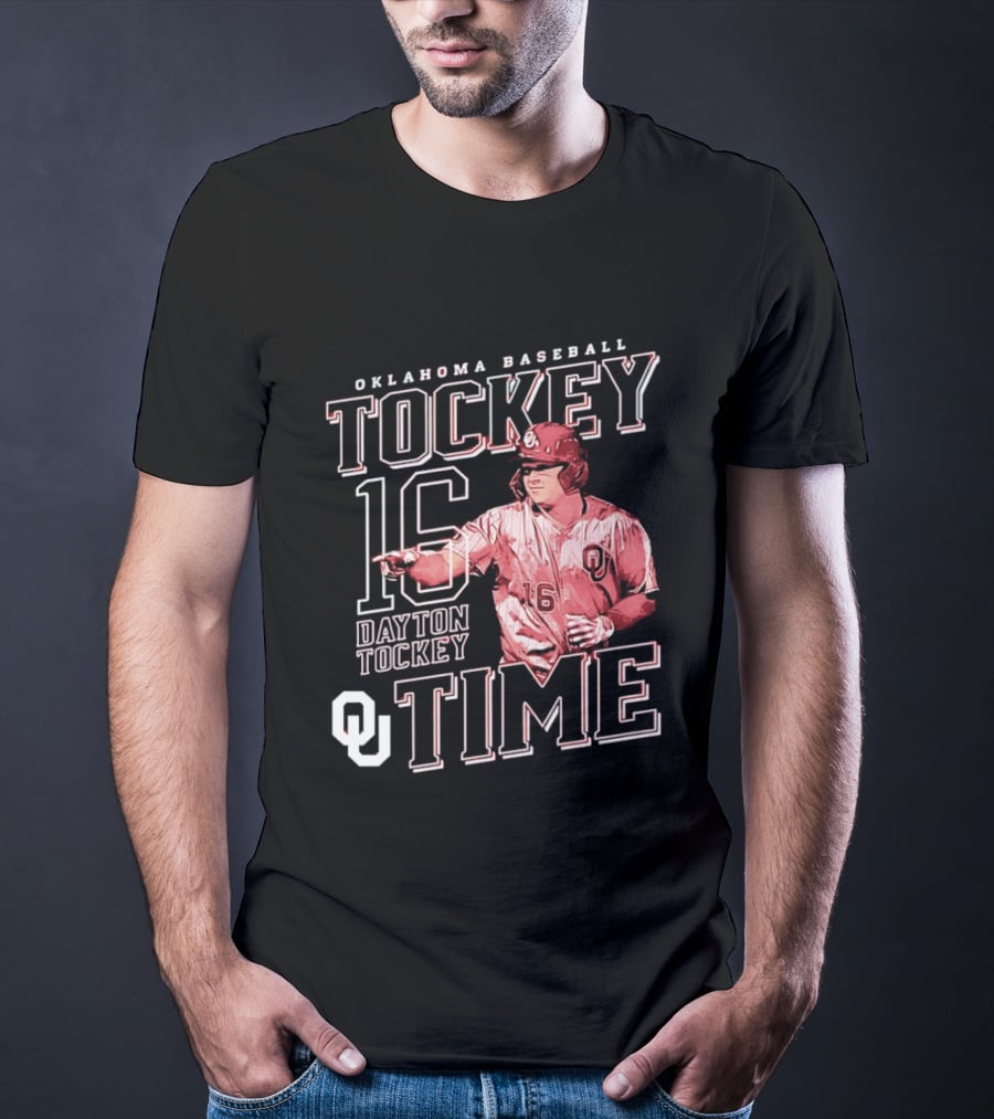 Oklahoma Baseball Tockey Time Number 16 Dayton Tockey T-Shirt
