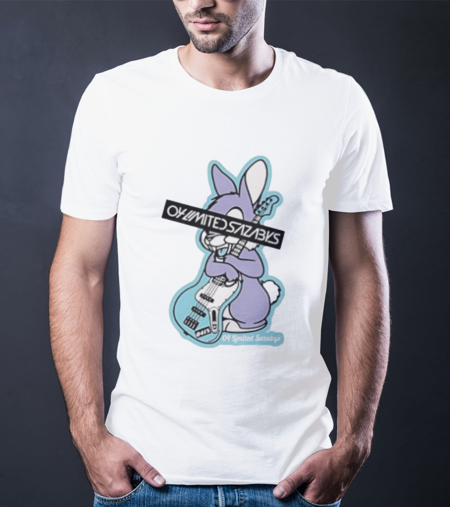 Bunny Playing Electric Bass Guitar Oy Limited Sazabys T-Shirt