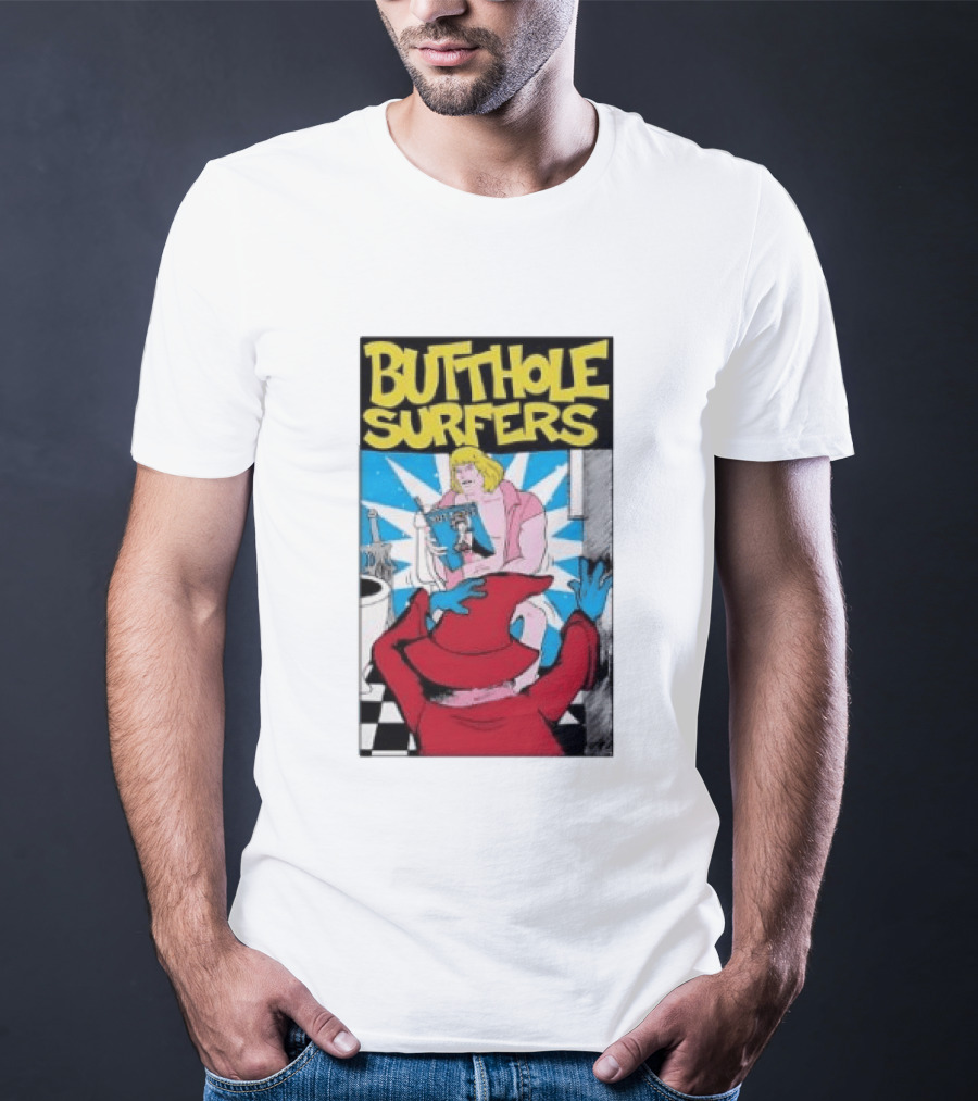 Butthole Surfers Comic Cover With Wizard And Bathroom Scene T-Shirt