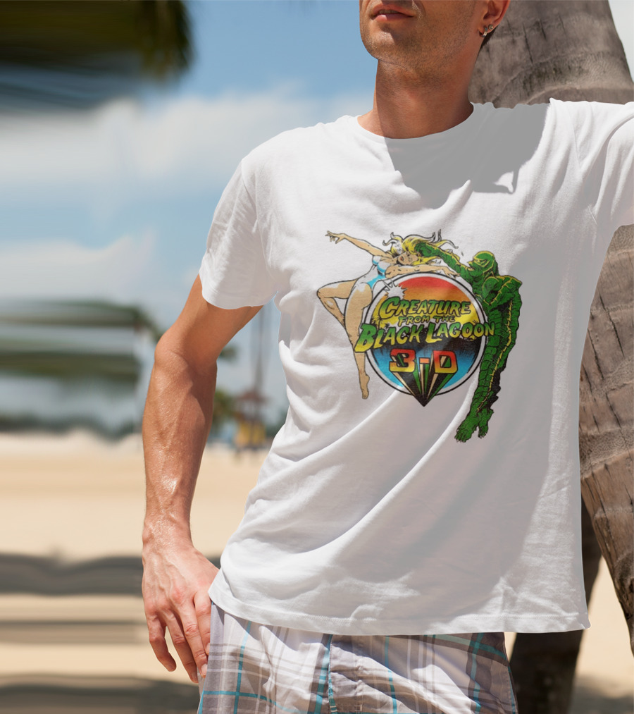 Creature From The Black Lagoon 3 D Gill Man Cartoon T-Shirt