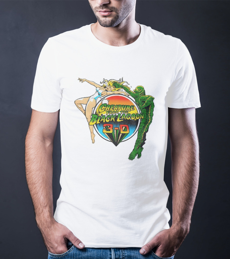 Creature From The Black Lagoon 3 D Gill Man Cartoon T-Shirt