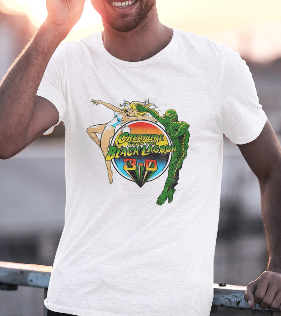 Creature From The Black Lagoon 3 D Gill Man Cartoon T-Shirt