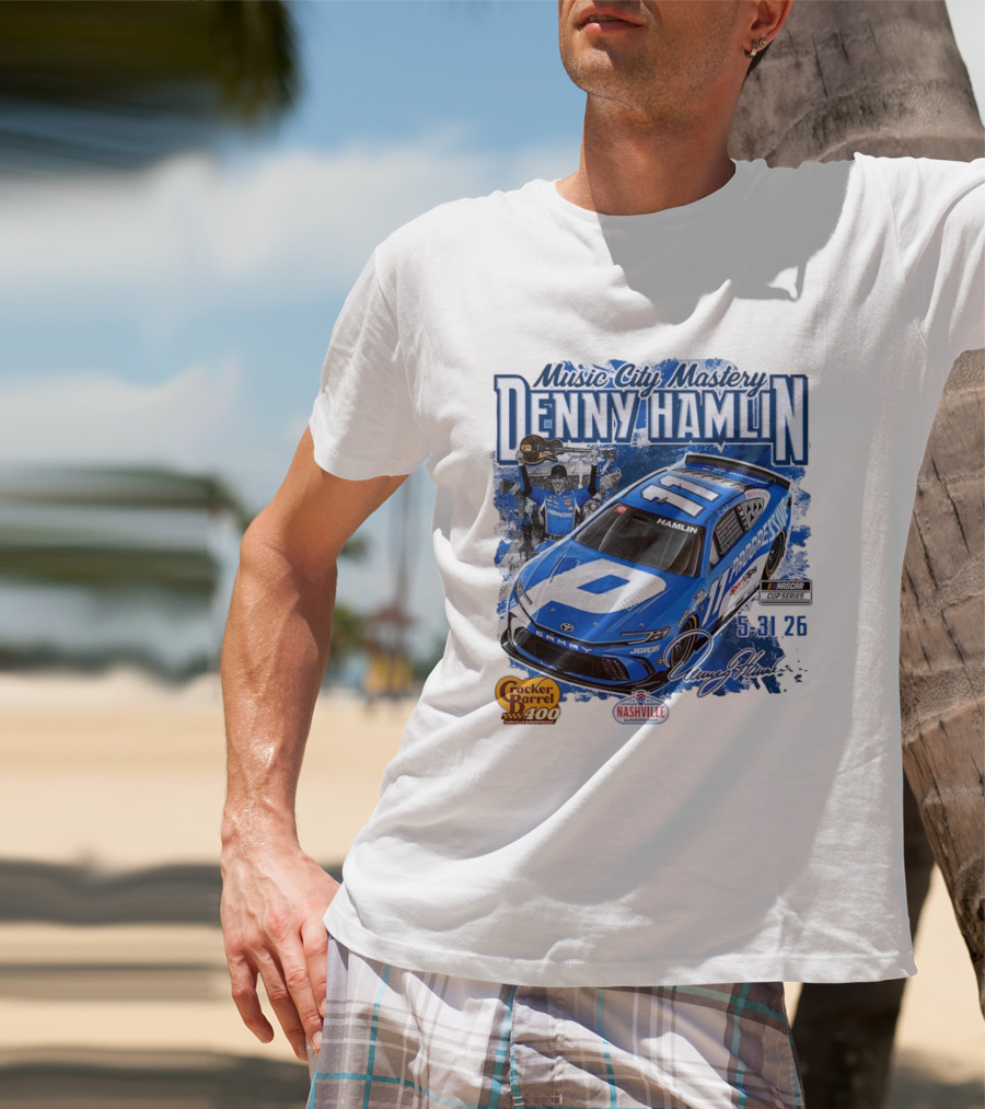 Music City Mastery Denny Hamlin Cracker Barrel 400 Nashville Superspeedway 2026 NASCAR Cup Series T-Shirt