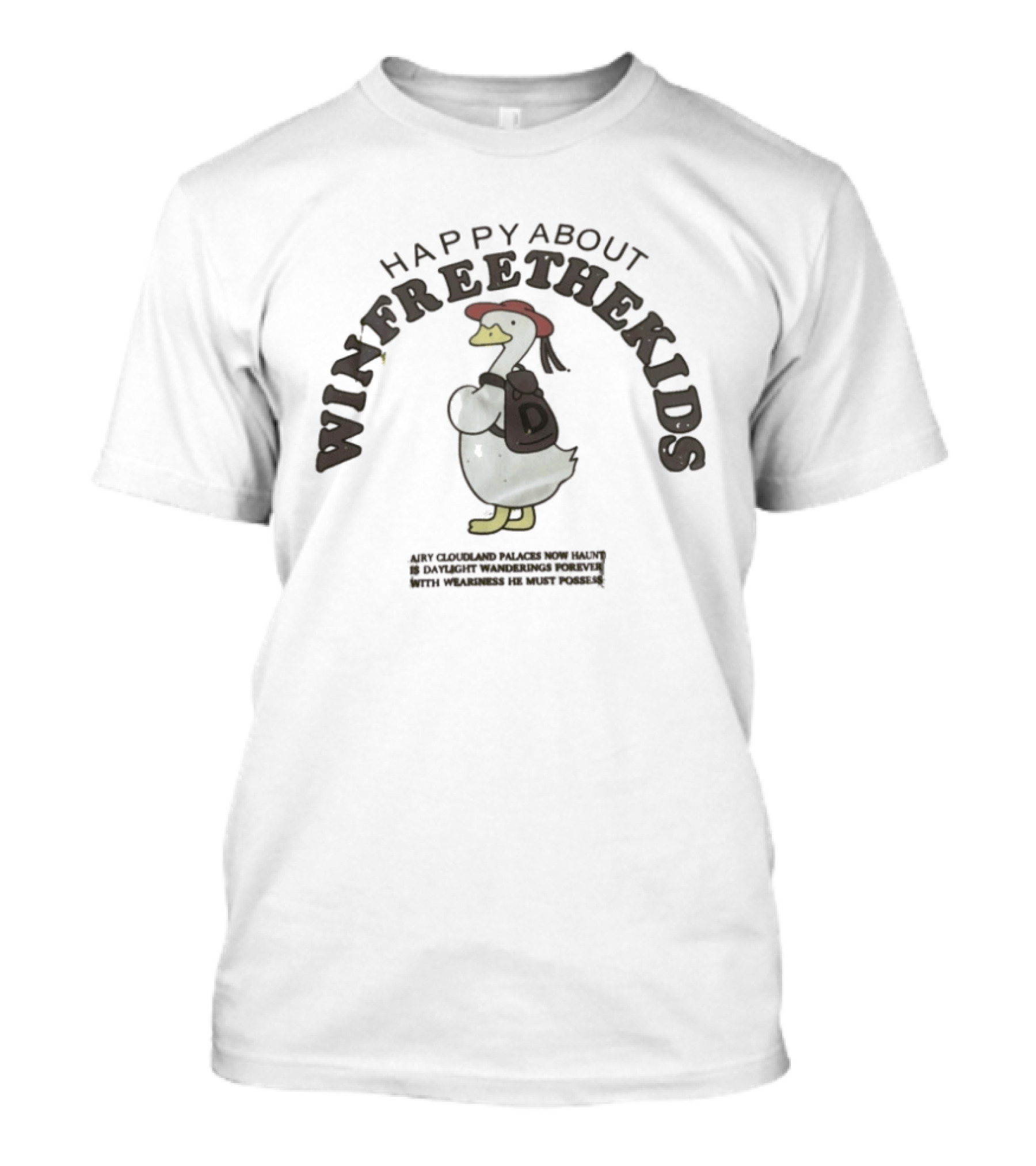 Happy About Winfreethekids Duck With Backpack T-Shirt