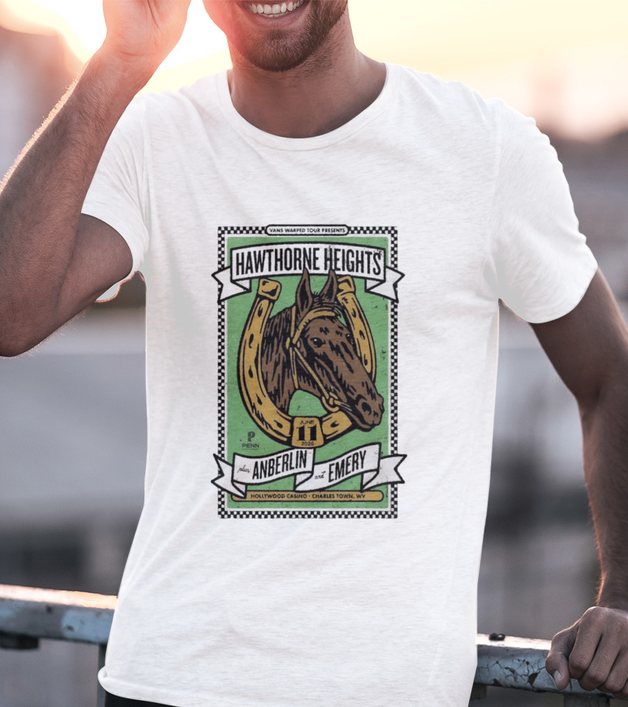 Vans Warped Tour Hawthorne Heights Anberlin Emery June 11 2026 Hollywood Casino Charles Town WV T-Shirt