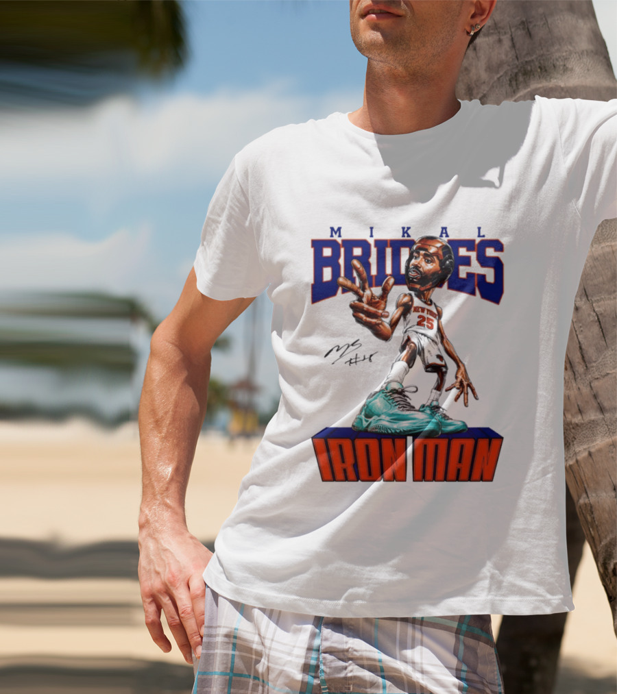 Mikal Bridges Iron Man New York Knicks NBA 2026 T-Shirt