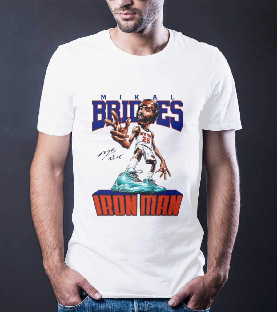 Mikal Bridges Iron Man New York Knicks NBA 2026 T-Shirt