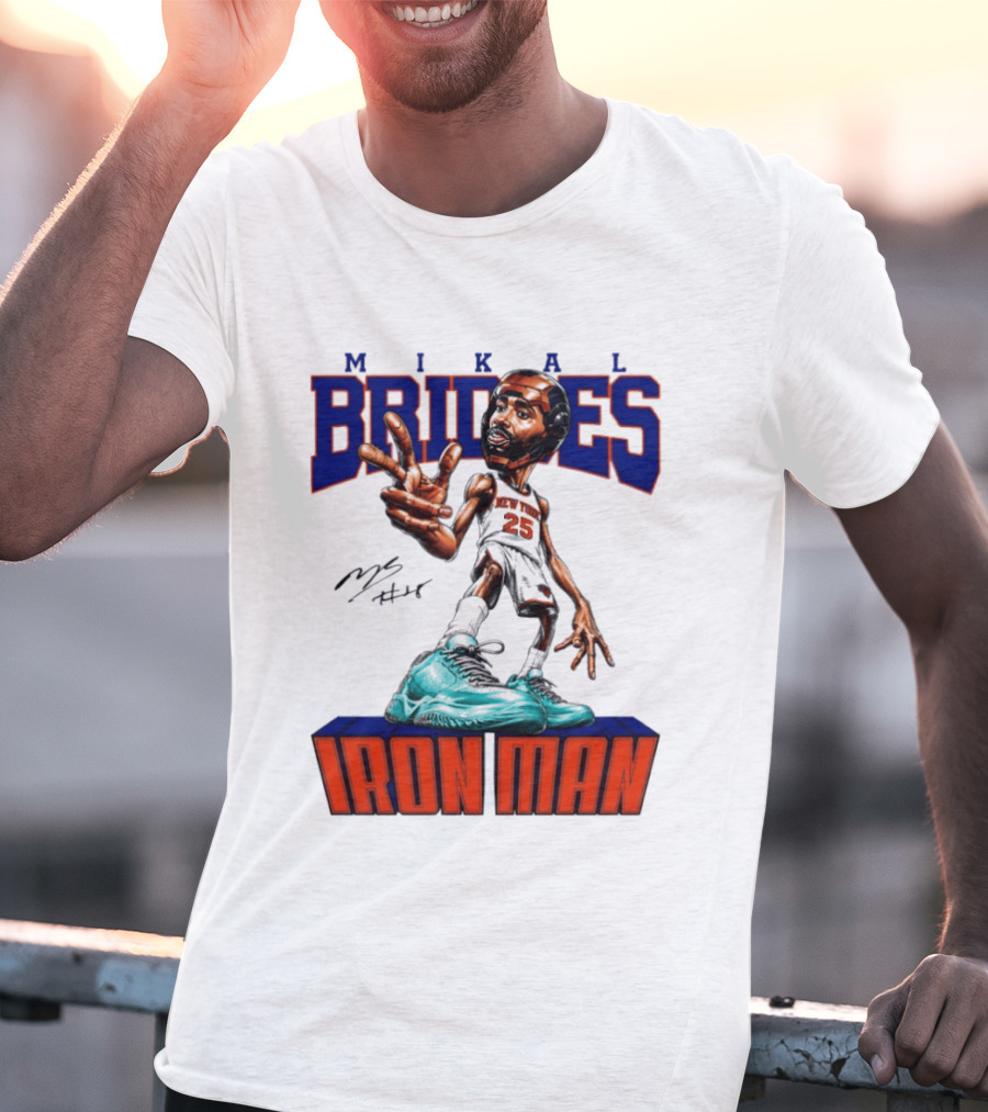 Mikal Bridges Iron Man New York Knicks NBA 2026 T-Shirt