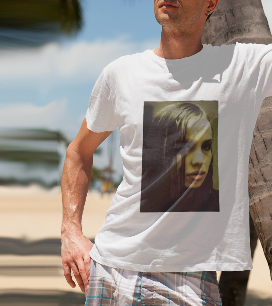Raf Simons FW18 Christiane F Wet Hair Portrait Fashion T-Shirt