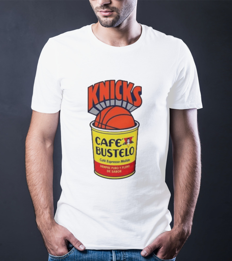 New York Knicks Cafe Bustelo Espresso Molido Basketball NBA T-Shirt