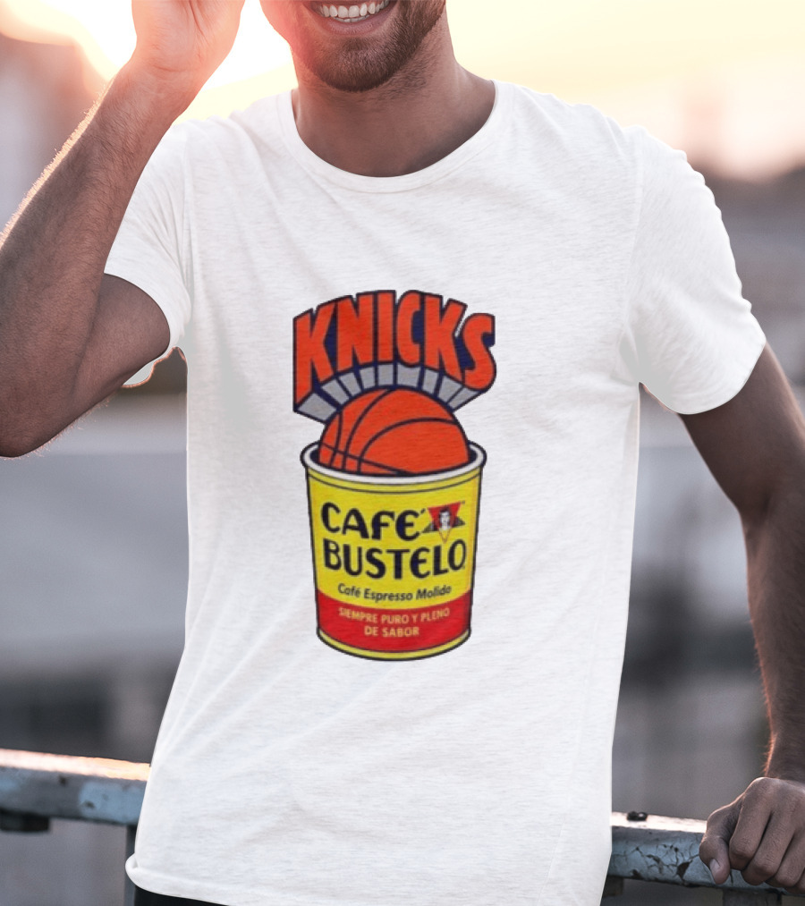 New York Knicks Cafe Bustelo Espresso Molido Basketball NBA T-Shirt