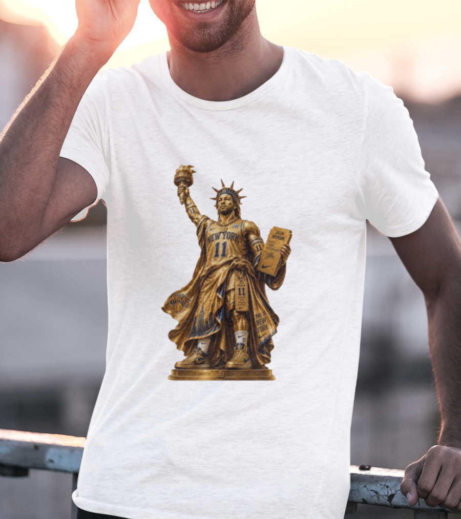 New York Knicks Jalen Brunson Statue Of Liberty Nike 11 Basketball Knicks T-Shirt