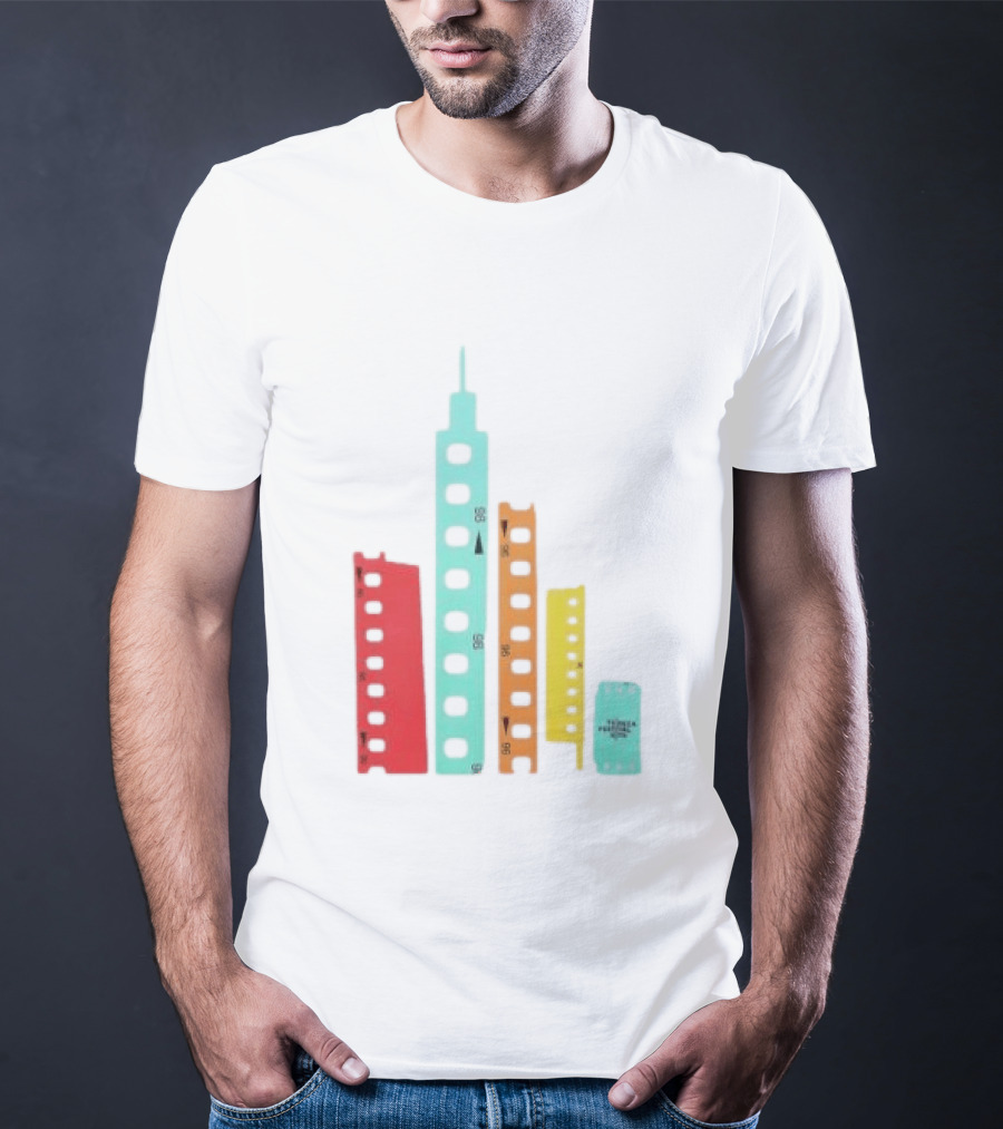 Tribeca Festival Kith 96 Film Reel Skyline New York City Architecture T-Shirt