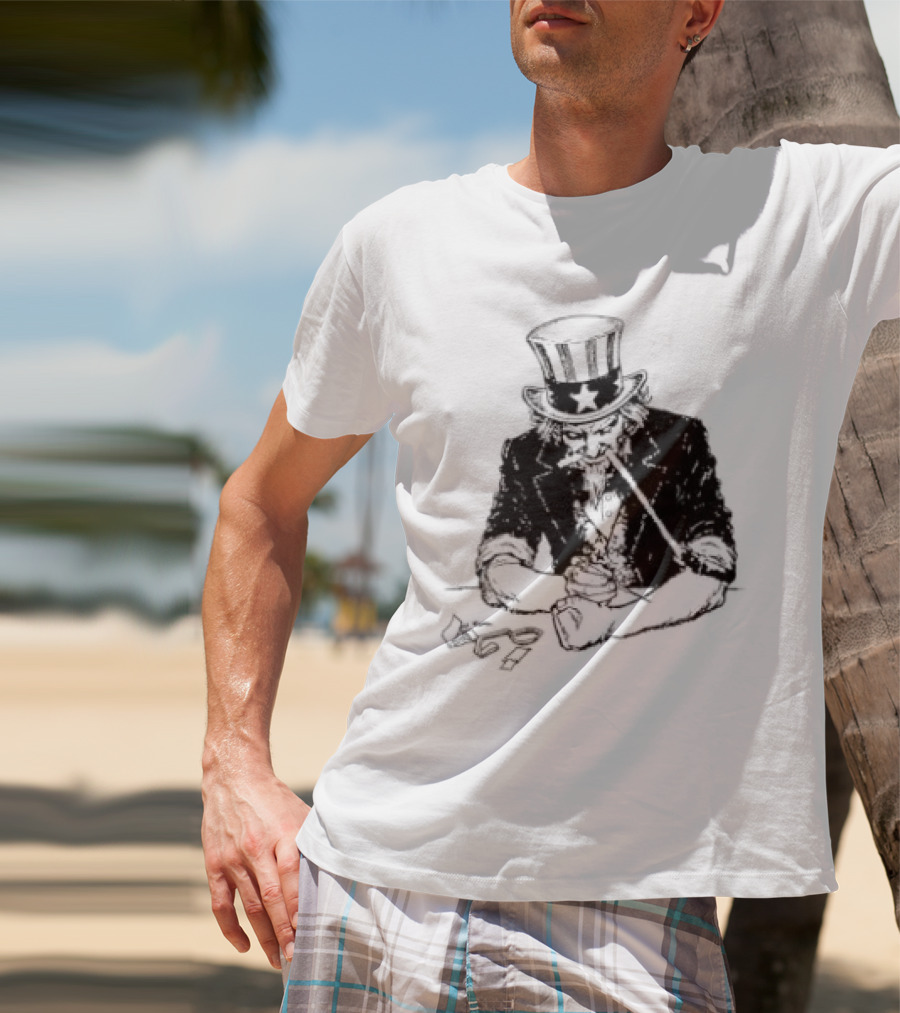 Uncle Sam Heroin Addiction Syringe Needle Dark T-Shirt