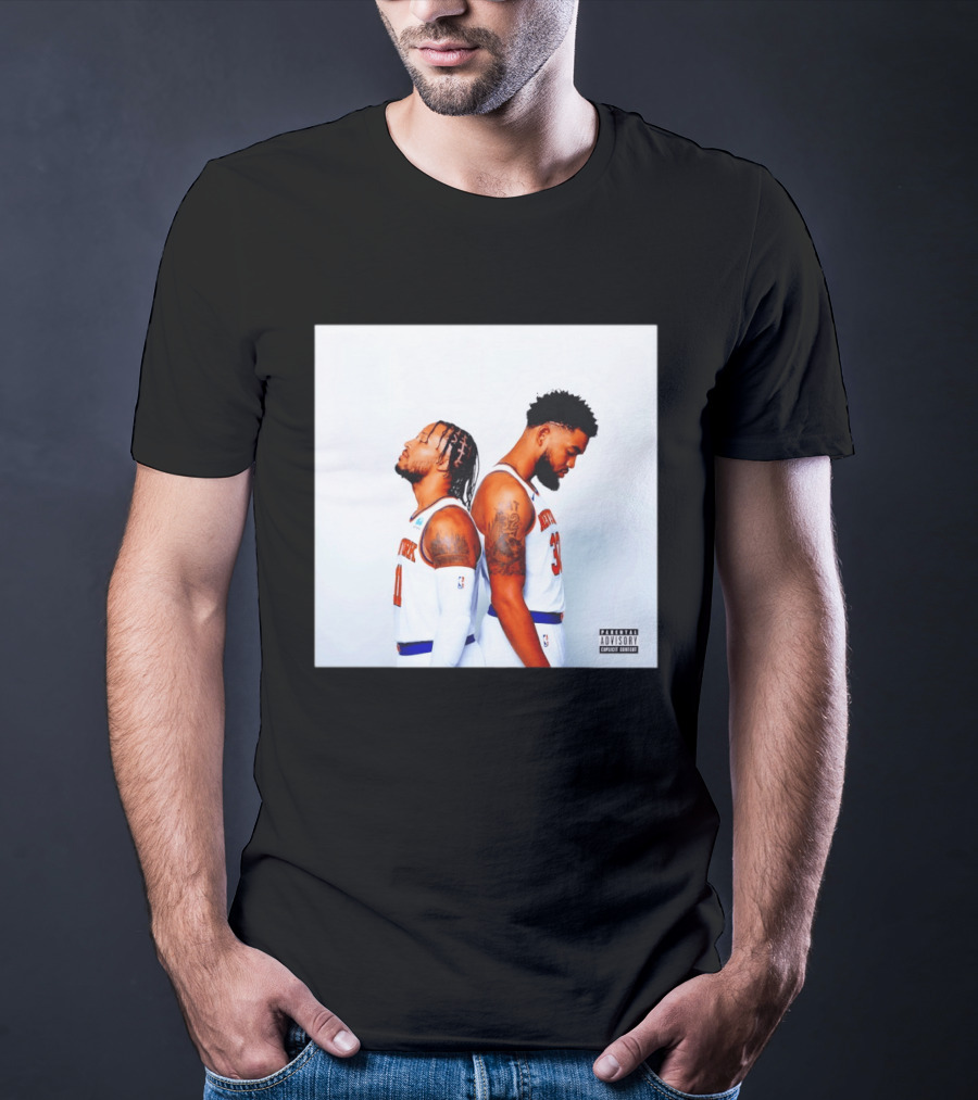 Knicks Basketball Players Brunson Towns Parental Advisory Album Cover T-Shirt