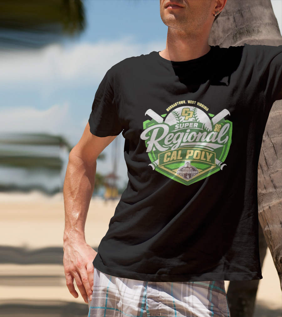 Cal Poly Baseball 2026 Morgantown West Virginia Super Regional NCAA Championship Bound T-Shirt