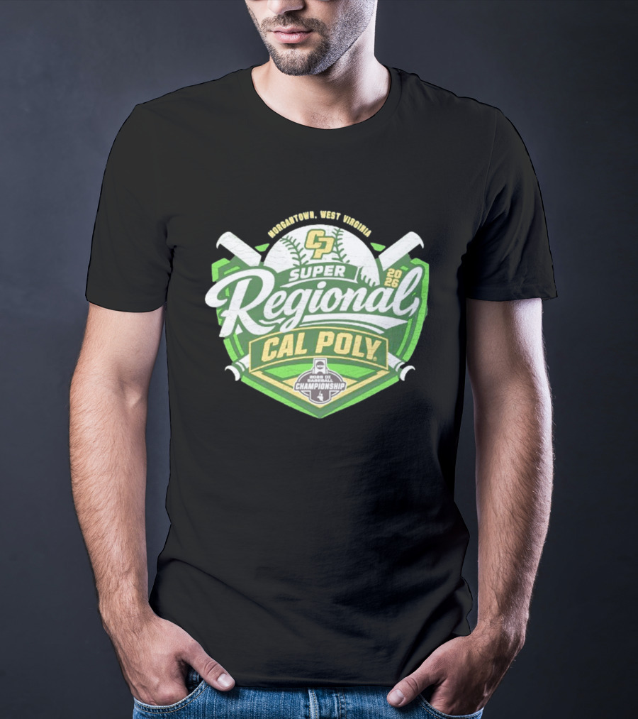 Cal Poly Baseball 2026 Morgantown West Virginia Super Regional NCAA Championship Bound T-Shirt