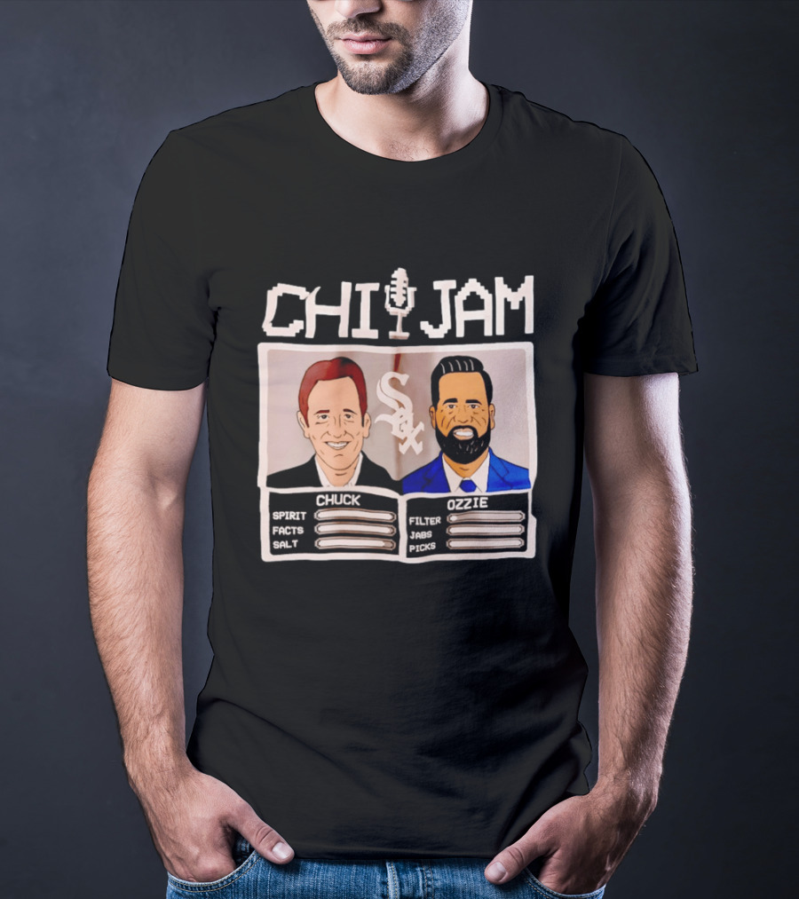 CHI JAM Chuck Garfien Ozzie Guillen Chicago White Sox Spirit Facts Salt Filter Jabs Picks T-Shirt