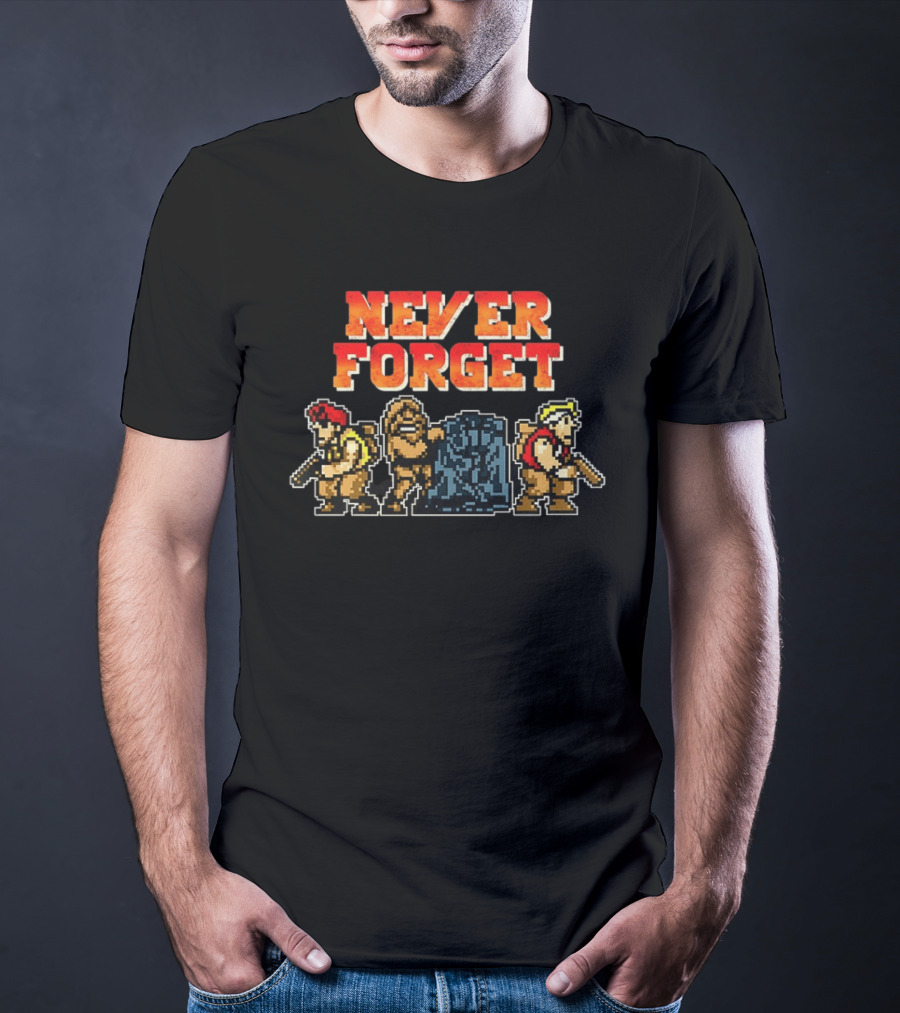 Contra Bill And Lance Never Forget Retro Pixel T-Shirt
