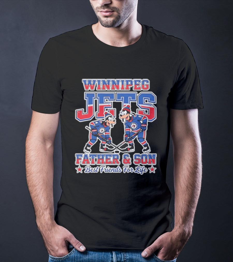 Winnipeg Jets Disney Goofy Father And Son Best Friends For Life T-Shirt