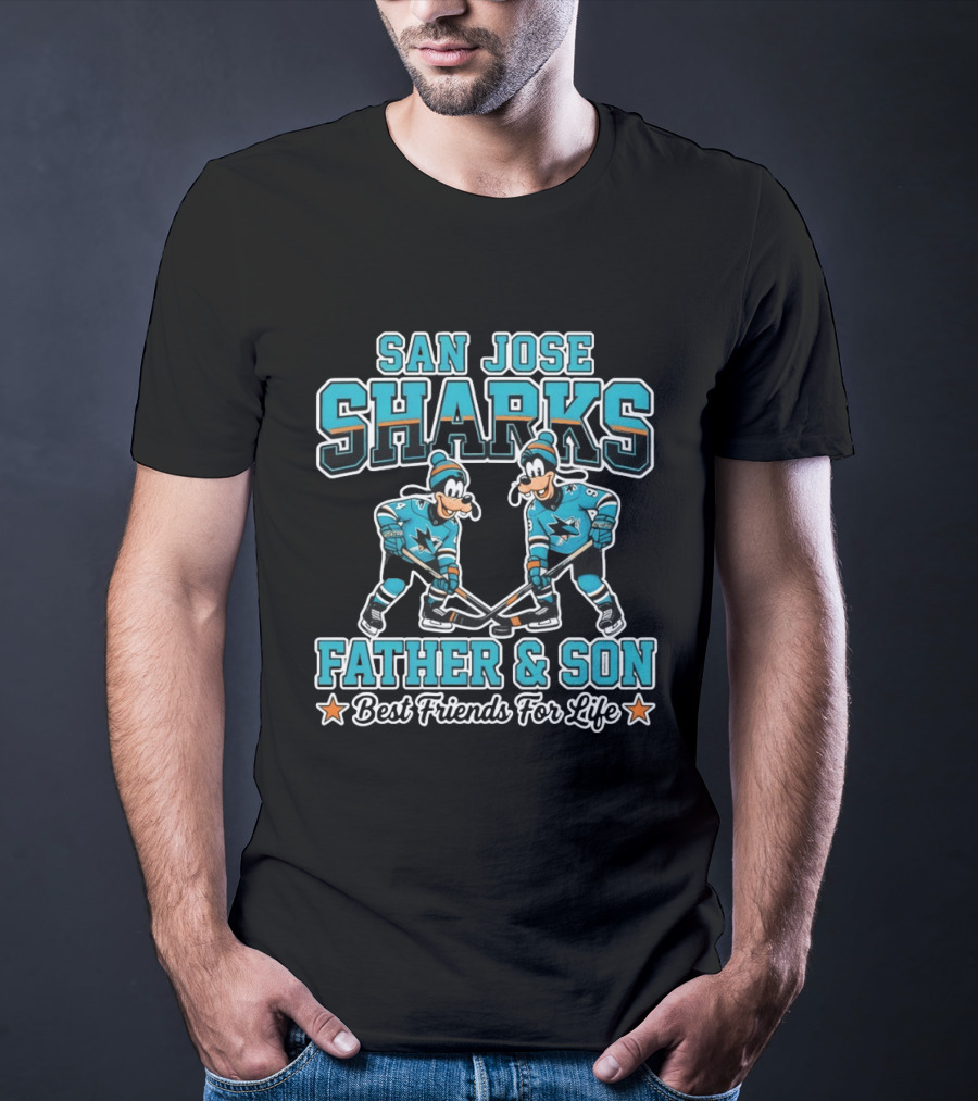 San Jose Sharks Disney Goofy Father And Son Best Friends For Life T-Shirt