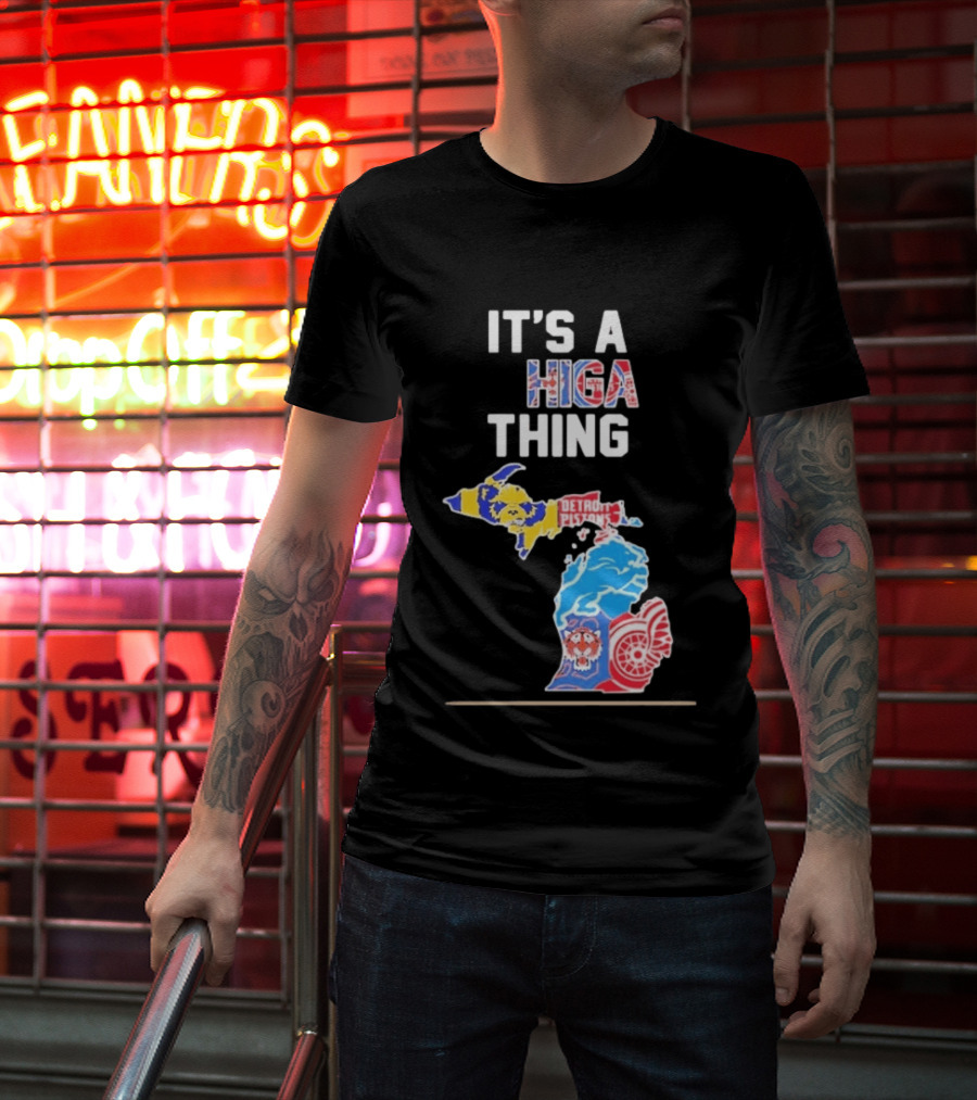 It's A Michigan Thing Detroit Pistons Tigers Red Wings Wolverines T-Shirt