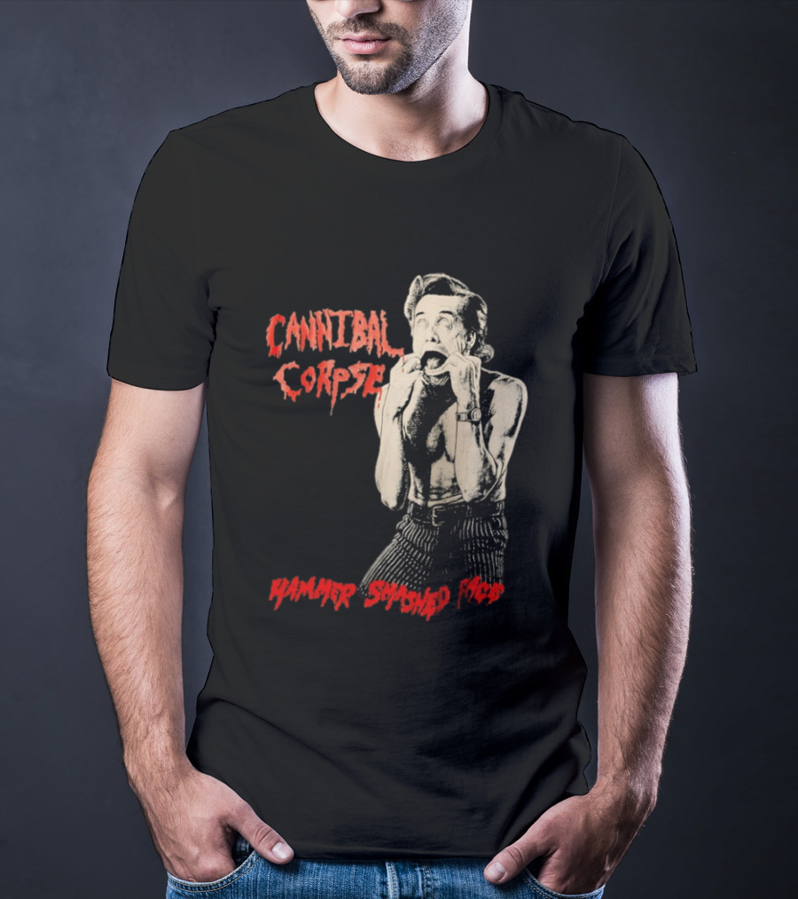 Cannibal Corpse Hammer Smashed Face Jim Carrey Ace Ventura Metal Music Band T-Shirt