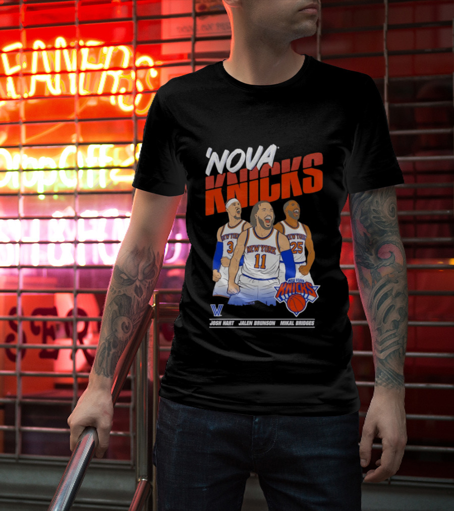 Nova Knicks Josh Hart Jalen Brunson Mikal Bridges New York NBA Basketball T-Shirt