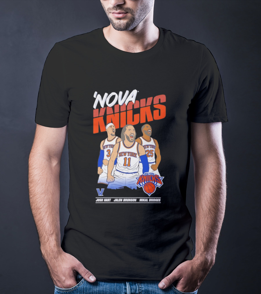 Nova Knicks Josh Hart Jalen Brunson Mikal Bridges New York NBA Basketball T-Shirt