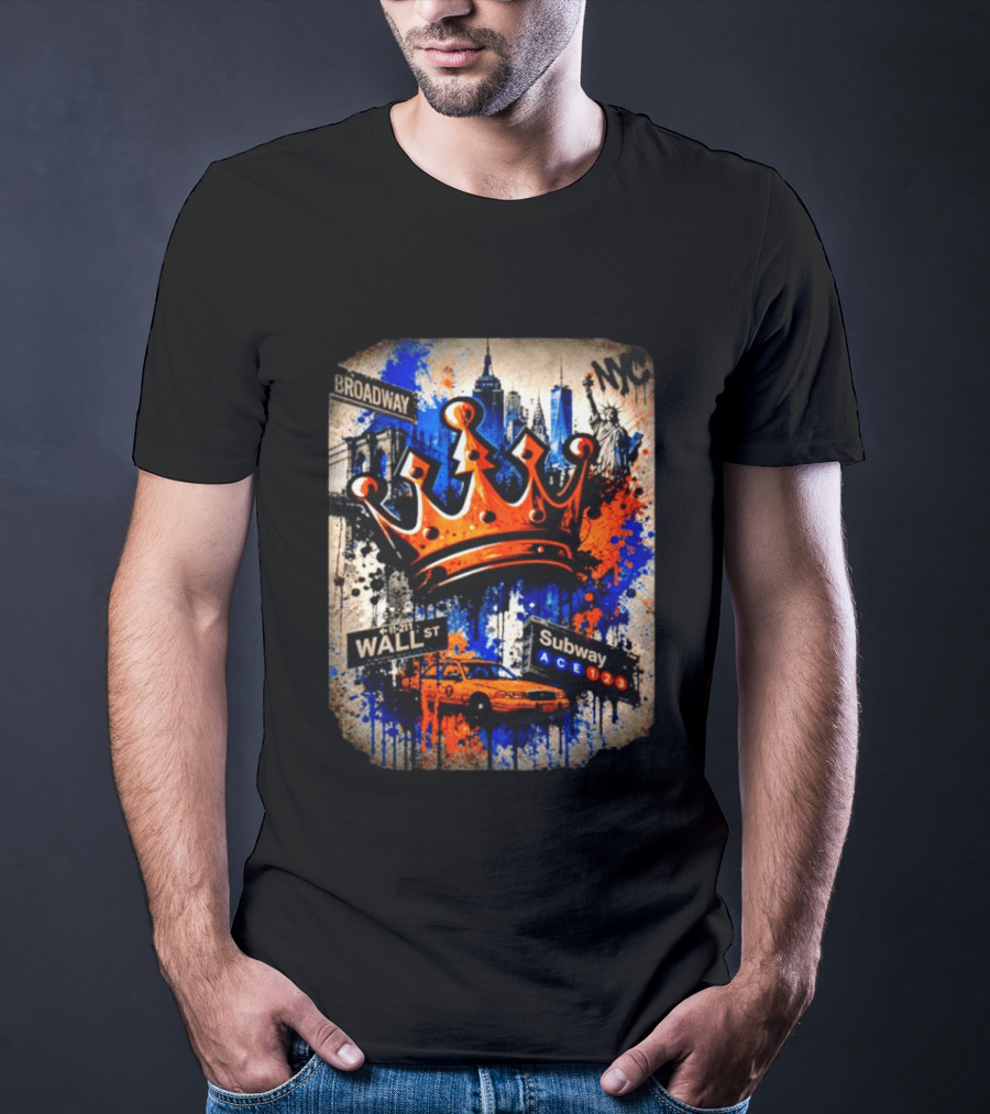 Broadway Wall St Subway NYC Crown Skyline Statue Graffiti T-Shirt