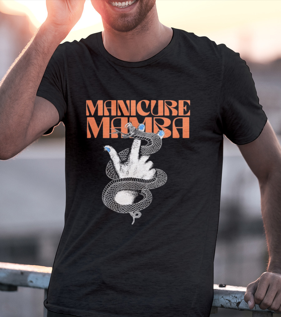 Manicure Mamba Snake Hand Nail Art With Gems T-Shirt