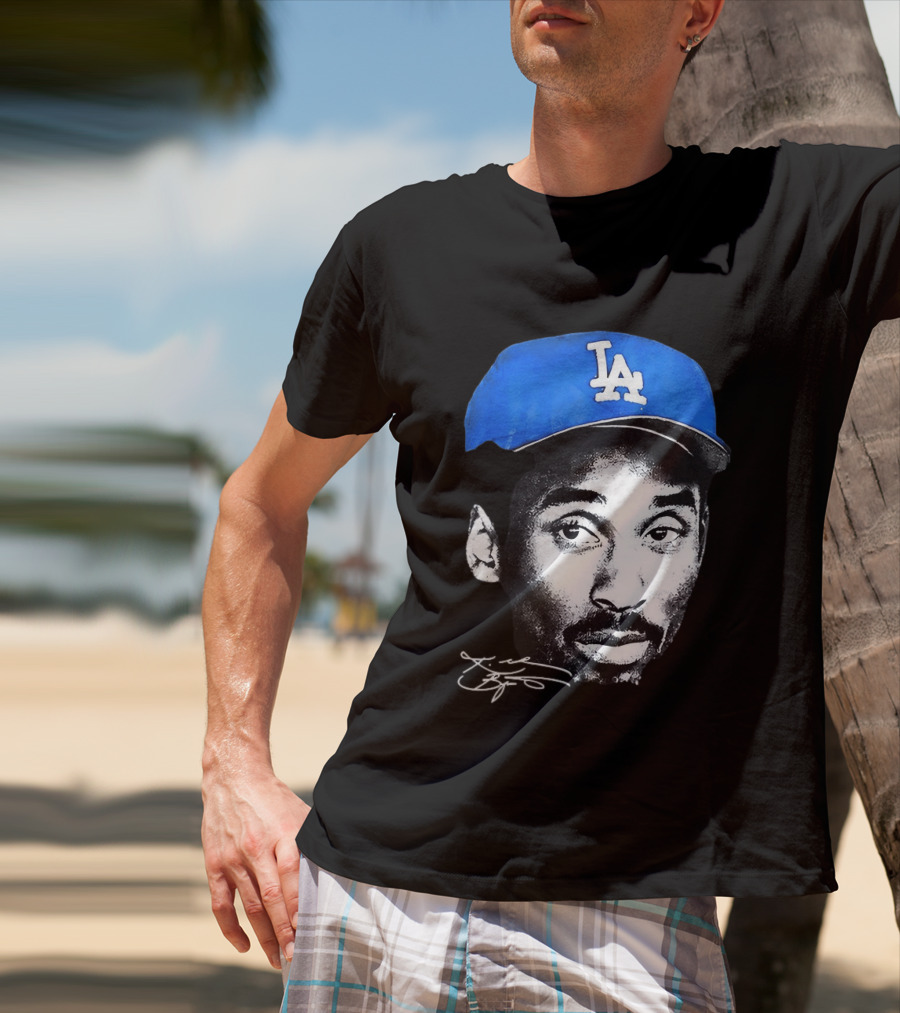 Kobe Bryant Iconic Los Angeles Dodgers LA Hat T-Shirt