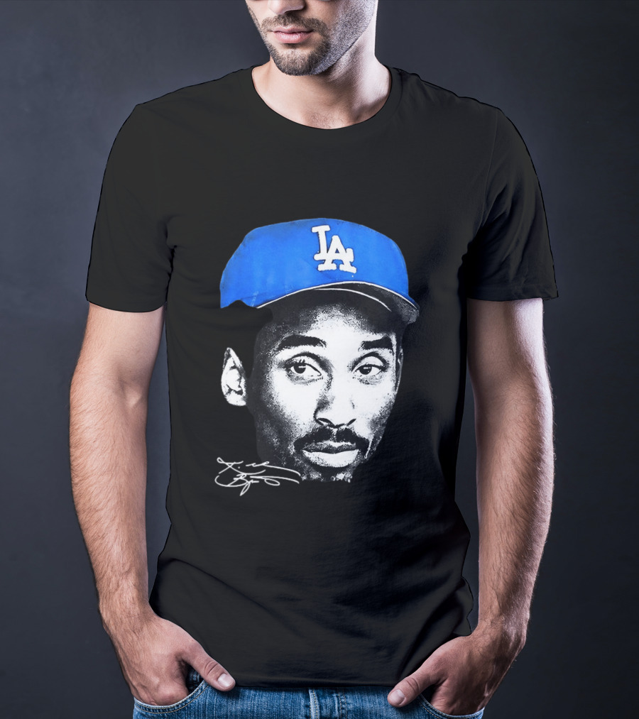 Kobe Bryant Iconic Los Angeles Dodgers LA Hat T-Shirt