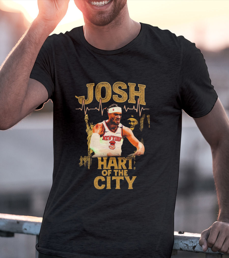 Josh Hart New York Knicks Statue Of Liberty City T-Shirt