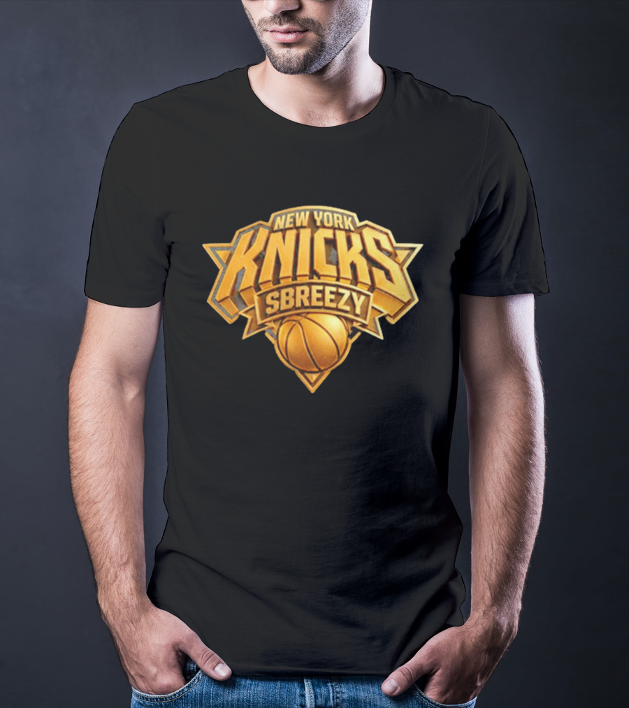 New York Knicks Sbreezy Golden Basketball T-Shirt