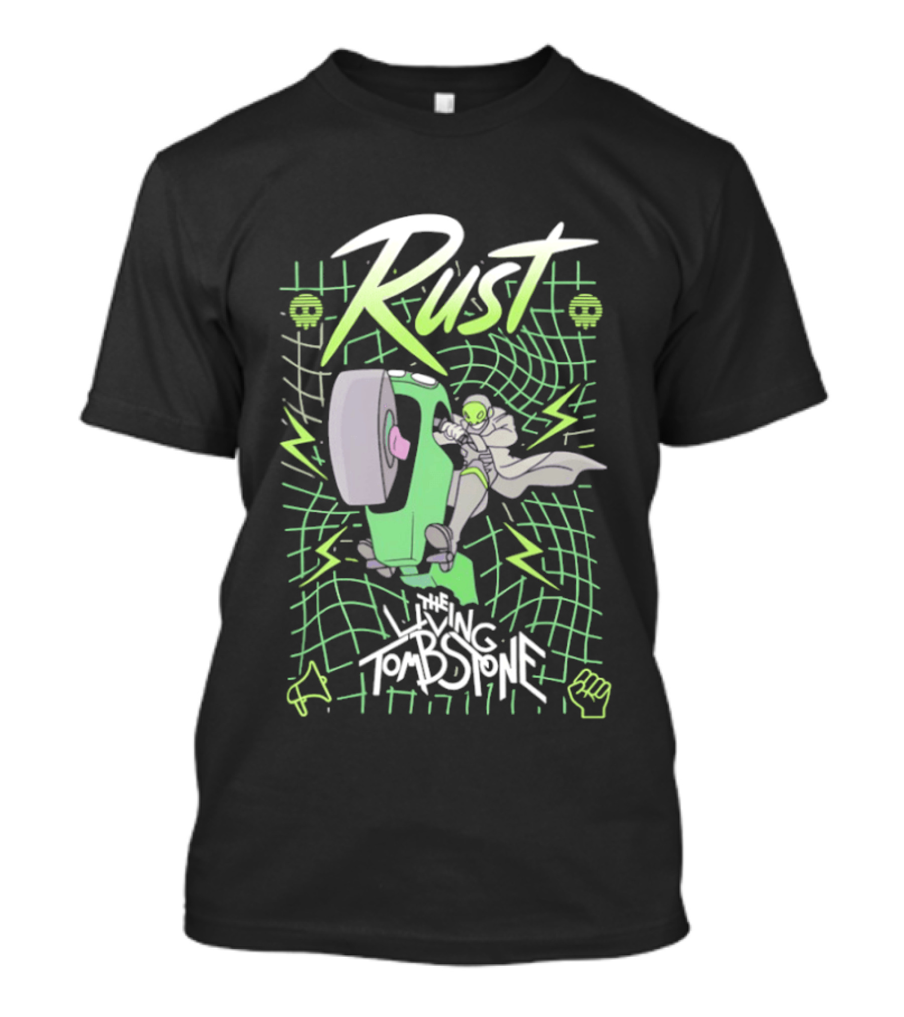 Rust The Living Tombstone Motorbike Adventure With Futuristic Neon T-Shirt