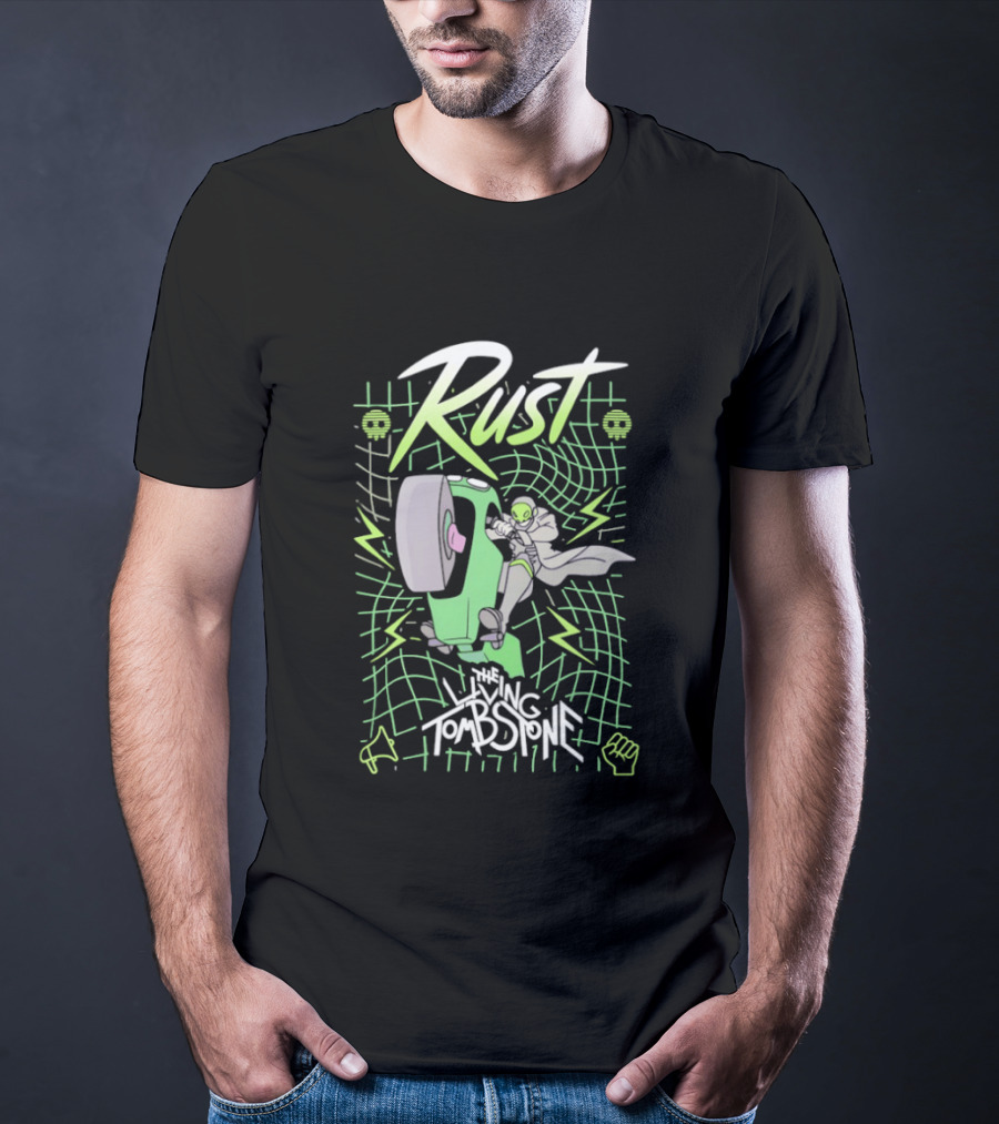 Rust The Living Tombstone Motorbike Adventure With Futuristic Neon T-Shirt