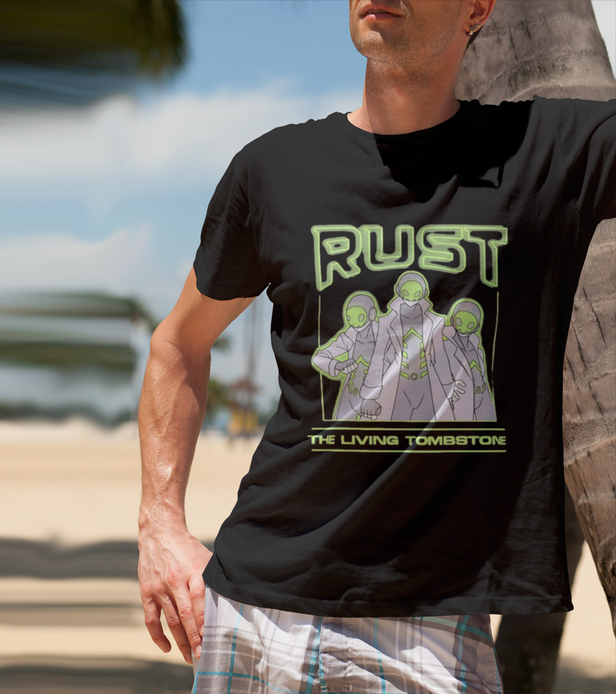 Rust The Living Tombstone Futuristic Sci Fi Characters Music Band T-Shirt