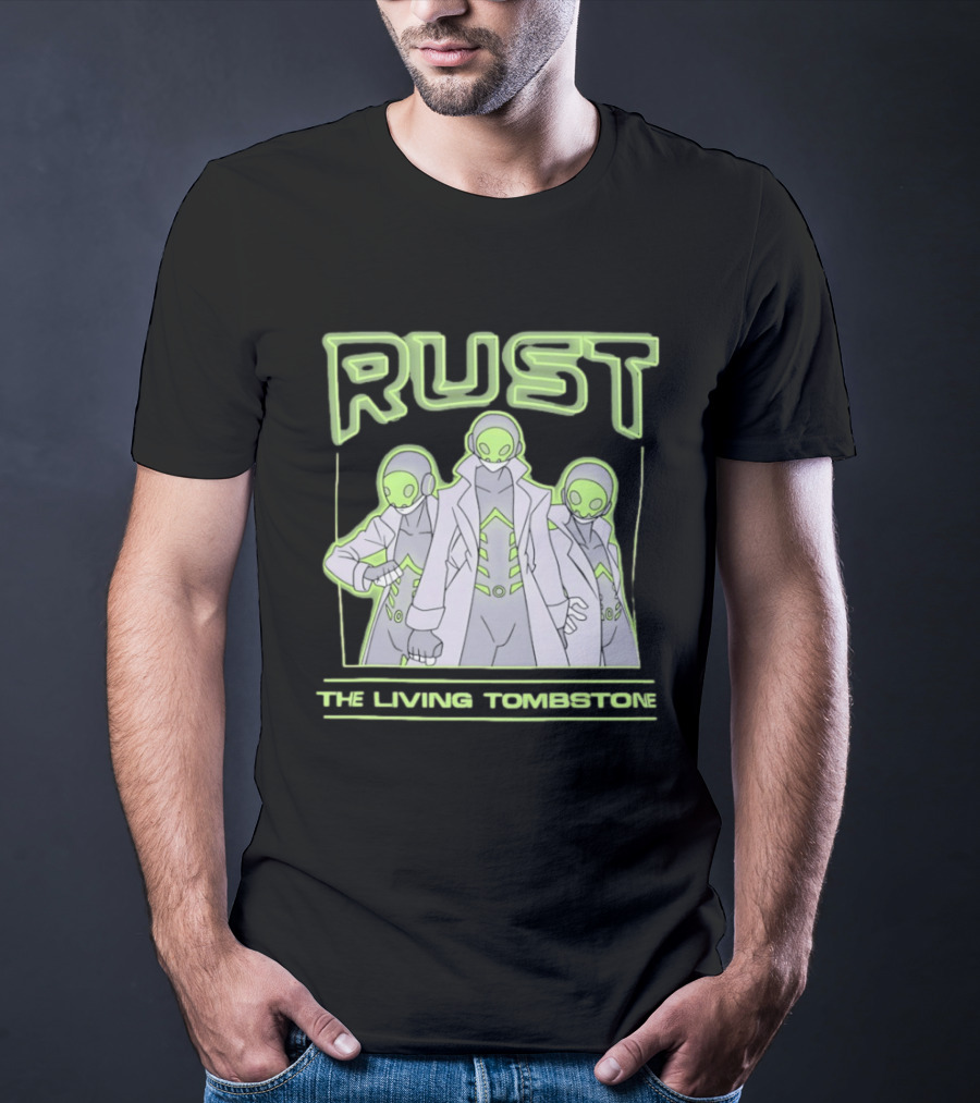 Rust The Living Tombstone Futuristic Sci Fi Characters Music Band T-Shirt