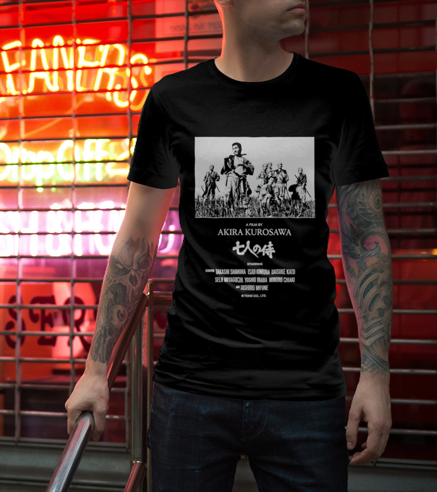 Seven Samurai Akira Kurosawa Takashi Shimura Isao Kimura Daisuke Kato Classic Film T-Shirt