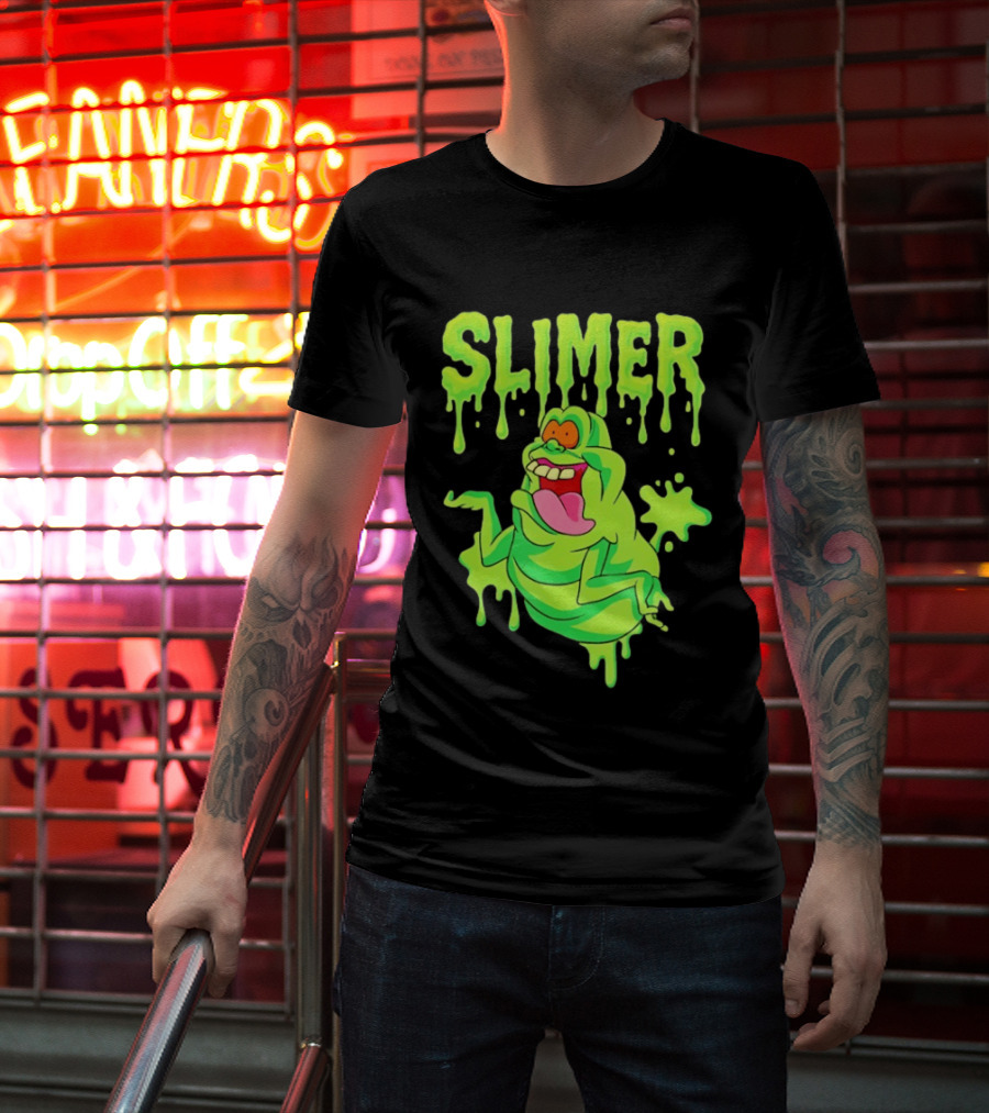 Ghostbusters Slimer Green Ectoplasm Dripping Slime T-Shirt