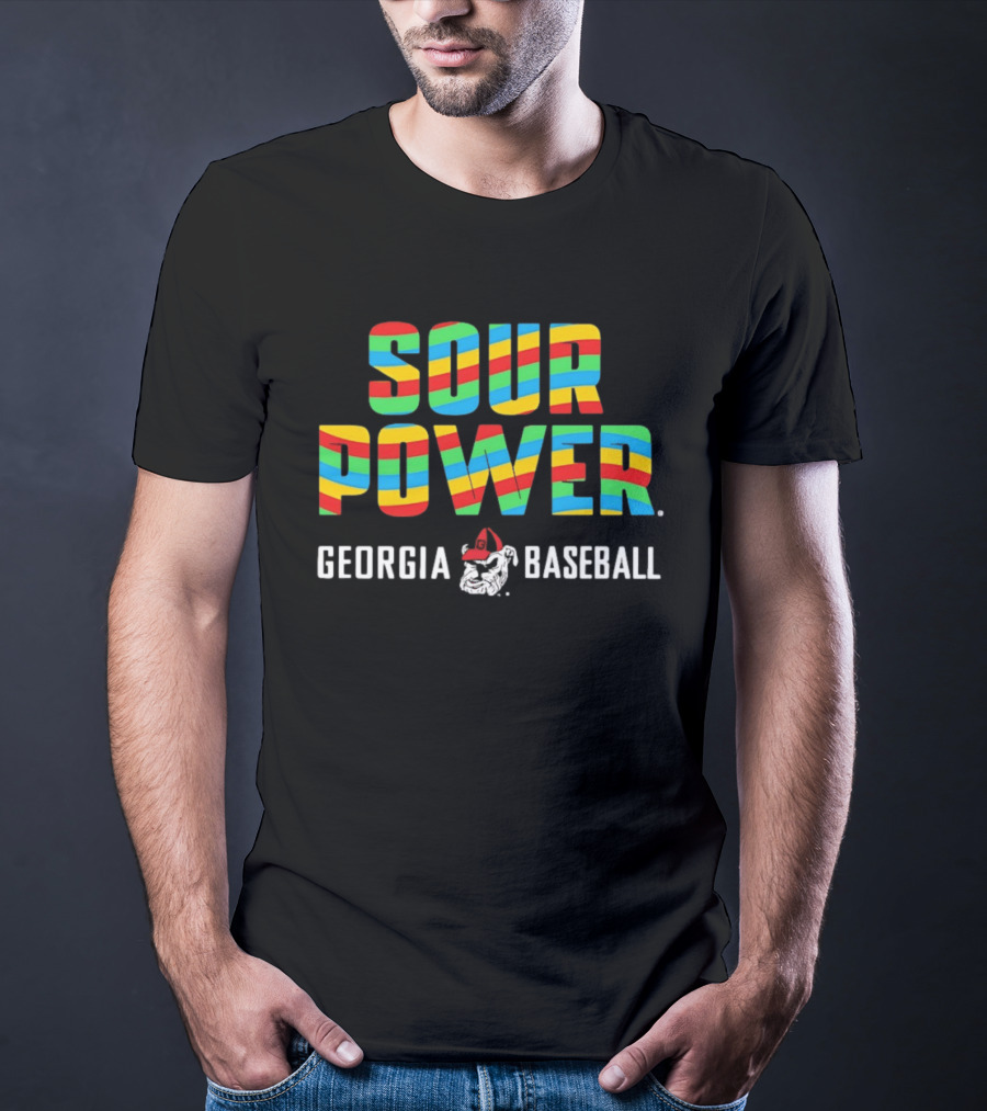 Sour Power Georgia Baseball Bulldog Candy T-Shirt