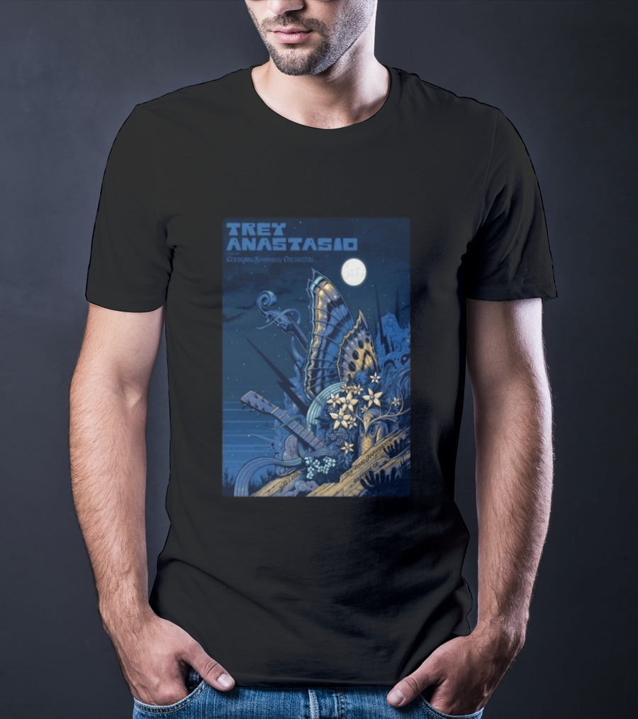 Trey Anastasio Colorado Symphony Orchestra Red Rocks Amphitheatre Moonlit Performance June 7 2026 T-Shirt