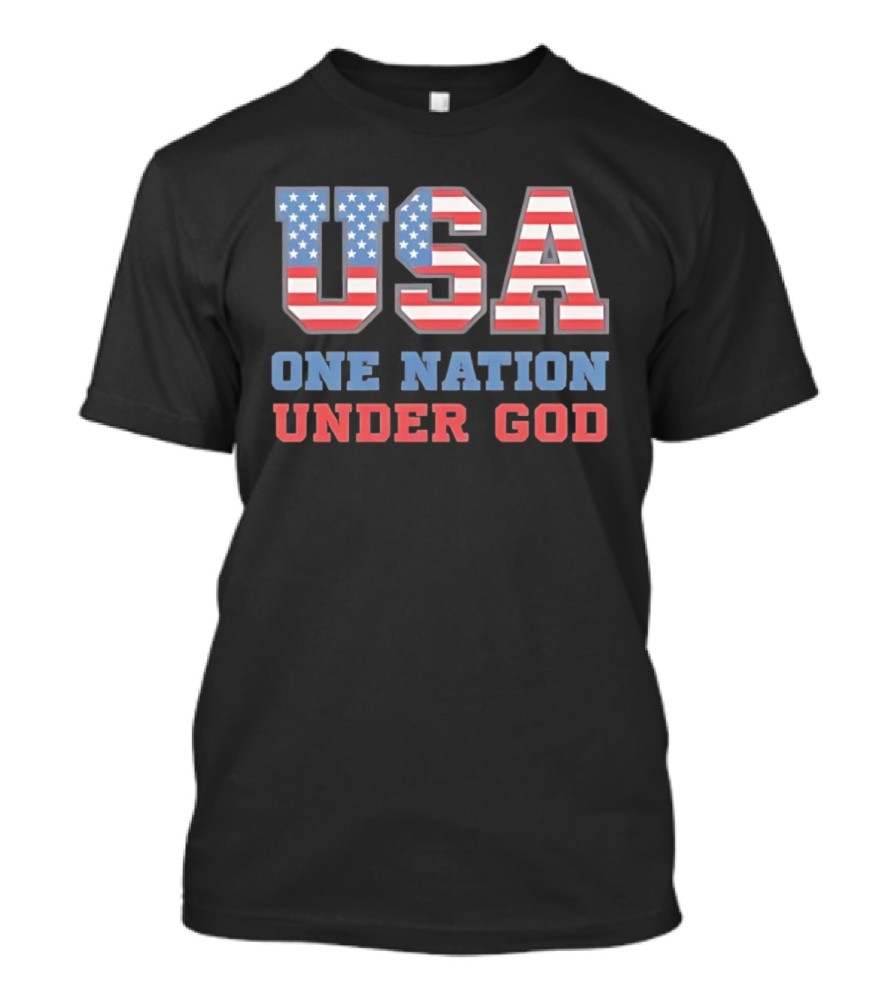 USA One Nation Under God American Flag Patriotic Stars And Stripes T-Shirt