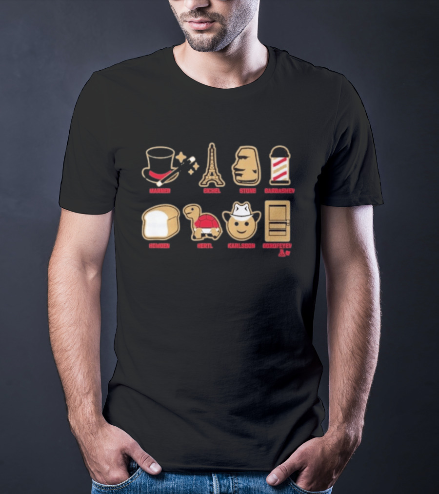 Vegas Hockey Emoji Inspired Stars Marner Eichel Stone Barberchev Gorden Hertl Karlsson Dorofeyev T-Shirt