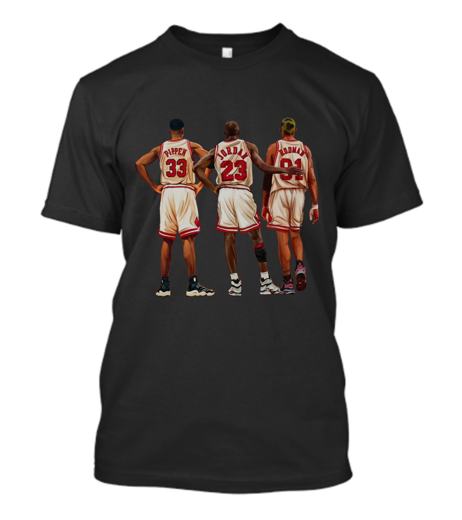 Pippen Jordan Rodman 33 23 91 Chicago Basketball Legends T-Shirt