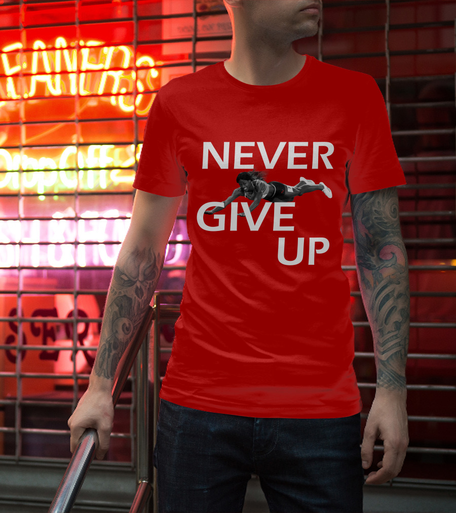 NEVER GIVE UP Shaunae Miller Jump Drive Determination T-Shirt