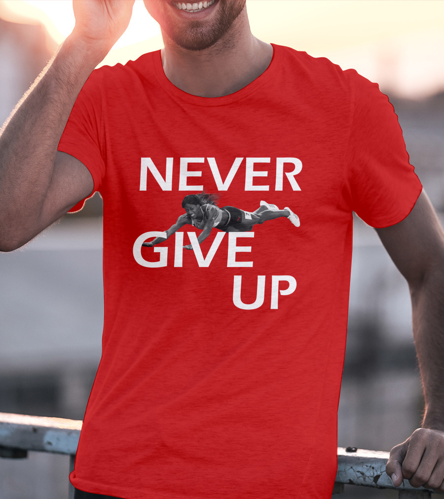 NEVER GIVE UP Shaunae Miller Jump Drive Determination T-Shirt