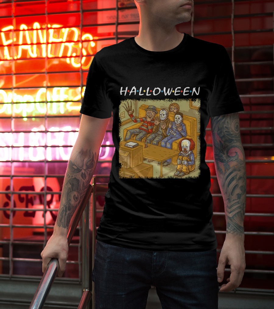 Halloween Horror Icons Relax On Couch T-Shirt