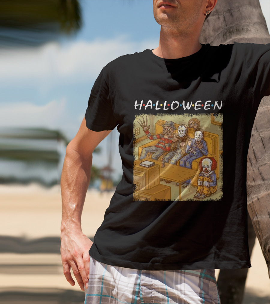 Halloween Horror Icons Relax On Couch T-Shirt
